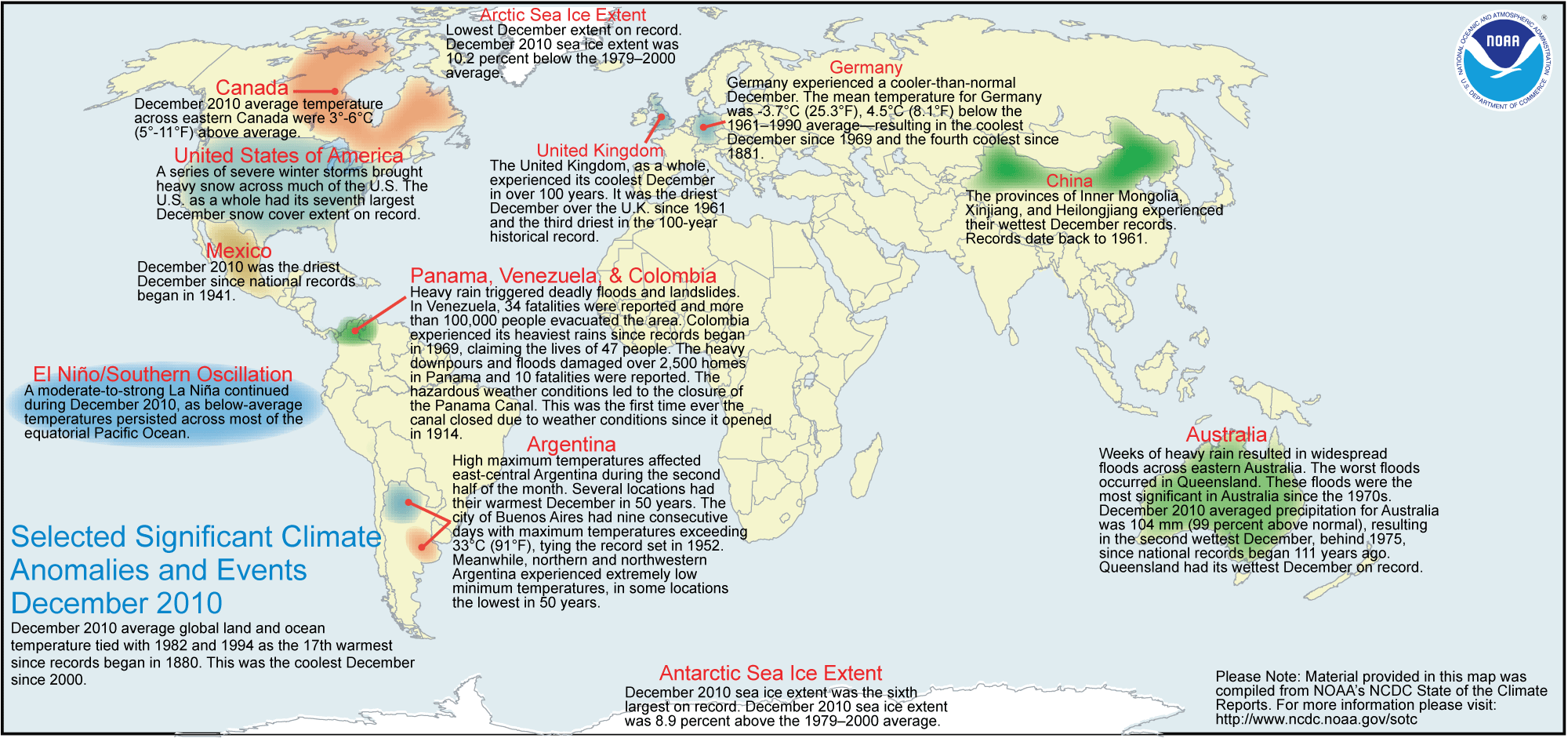 Significant Climate Anomalies Dec 2010