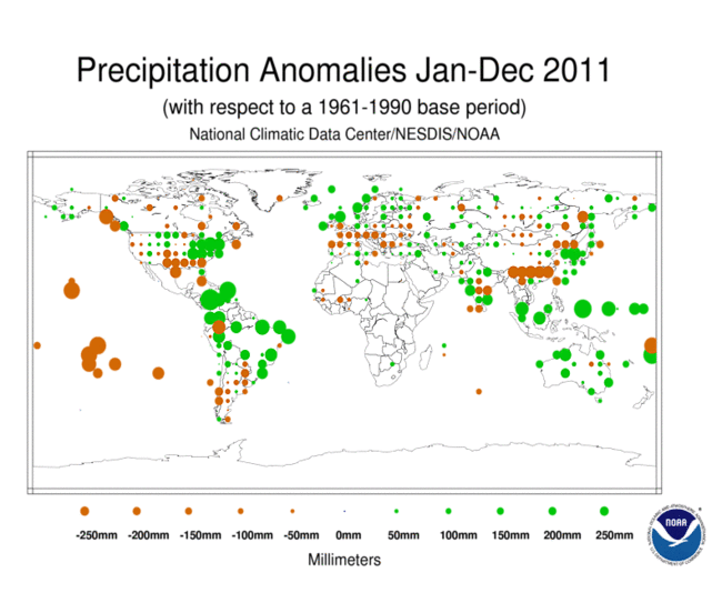 Precip Anomalies Jan-Dec 2011 (1961-1990 base period)