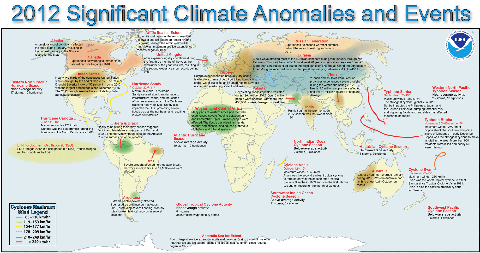 2012 significant global anomalies