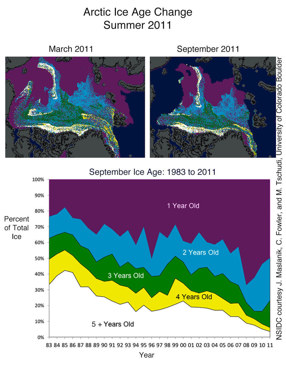 Arctic Ice Age Change Summer 2011