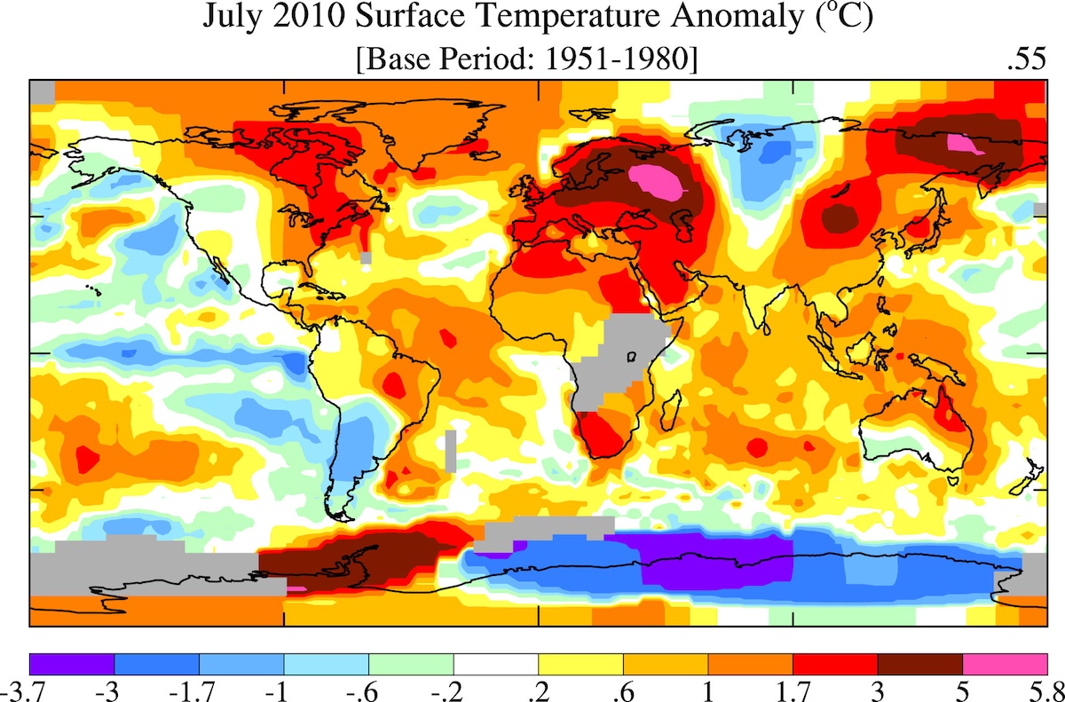 July 2010 Surface Temperature Anomaly Base 1951-1980