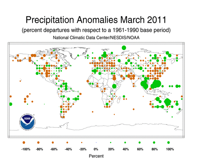 Precipitation Anomalies March 2011 - 201103