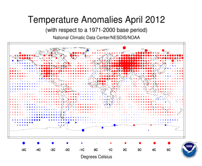 Temp Anomalies April 2012