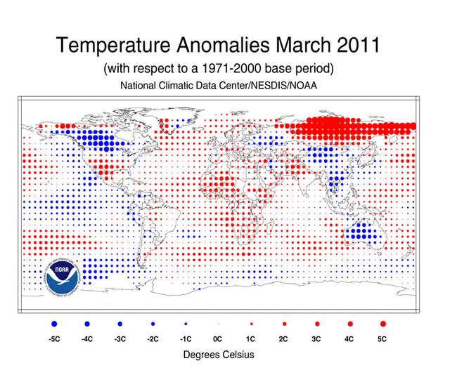 Temperature Anomalies March 2011 - 201103